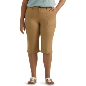 imageLee Womens Plus Size Ultra Lux Comfort with Flextogo Utility Skimmer Capri PantSettler Tan