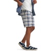 image:imageLee Mens Big amp Tall Extreme Motion Flat Front ShortSlate Gray Plaid