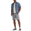 image:imageLee Mens Big amp Tall Extreme Motion Flat Front ShortSlate Gray Plaid