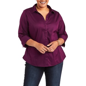 image:imageRiders by Lee Indigo Womens Plus Size Easy Care  Sleeve Woven ShirtPickled Beet